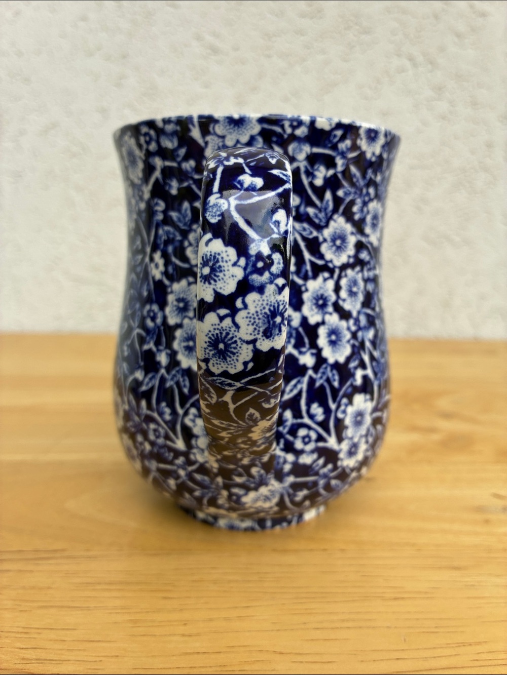 Royal Crownford Staffordshire Calico Creamer blue floral Vintage crazed - Picture 3 of 10